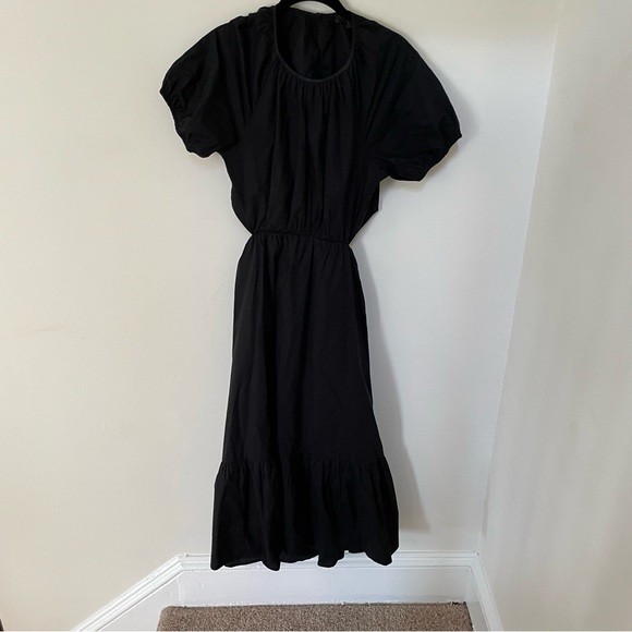 J. CREW SIDE-CUTOUT COTTON POPLIN MIDI DRESS Black 4 $128 - Picture 6 of 6